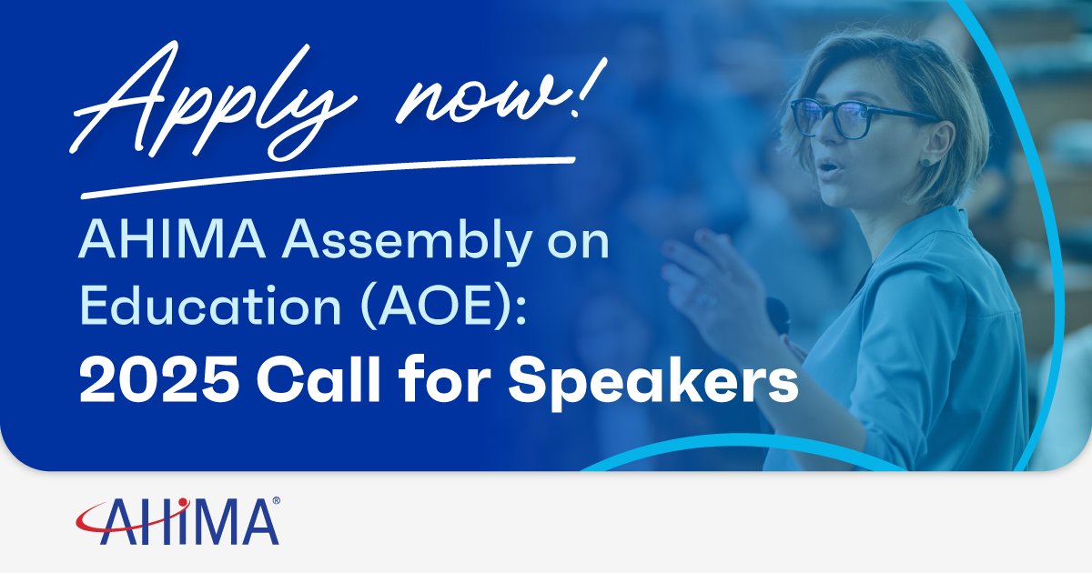 Calling all HI educators! We’re looking for speakers for AOE Connect virtual sessions &amp; the AHIMA25 Conference AOE Workshop. Got a strategy, best practice, or insight to share? Submit your abstract by April 24!

Submit Your Abstract Today! hubs.la/Q03dXjsJ0