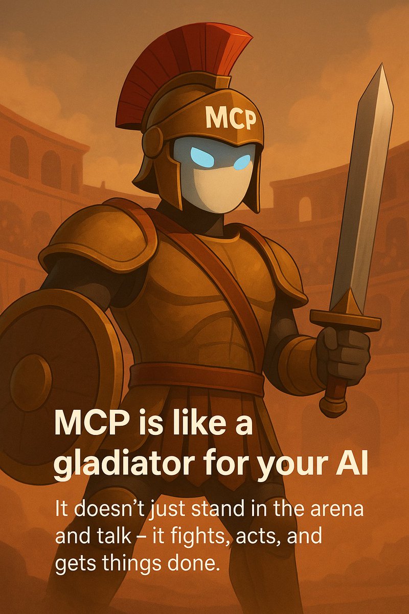 nebulacloudhpc's tweet image. MCP is like a gladiator for your AI."
It doesn’t just stand in the arena and talk—it fights, acts, and gets things done.
Most AIs today are advisors.
With MCP, they become warriors.
They don’t just suggest—they execute.
#MCP #AgenticAI #TrendingNow #NebulaCloud