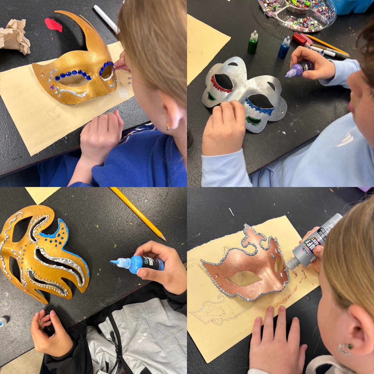 5th Grade Ss at Miller studied the art of mask making in preparation for their Masquerade event...