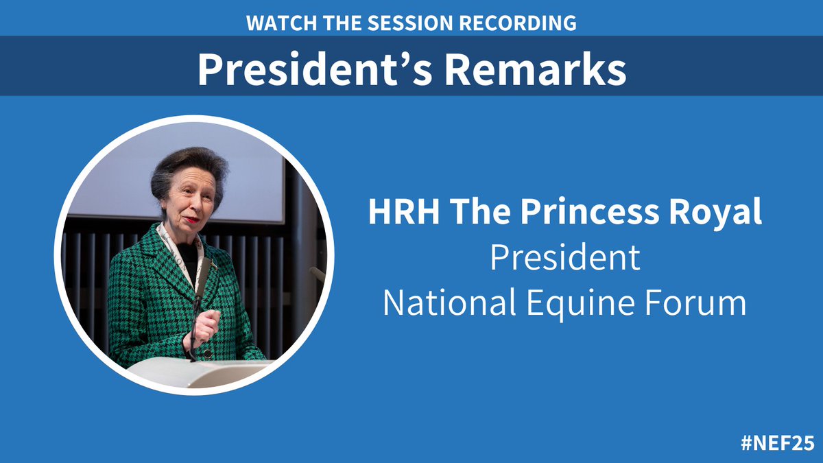 The recording of HRH The Princess Royal, National Equine Forum President, providing her remarks on the topics discussed throughout #NEF25 and presenting the 2025 Sir Colin Spedding Award is available here: youtu.be/K5K3MWHYZfI