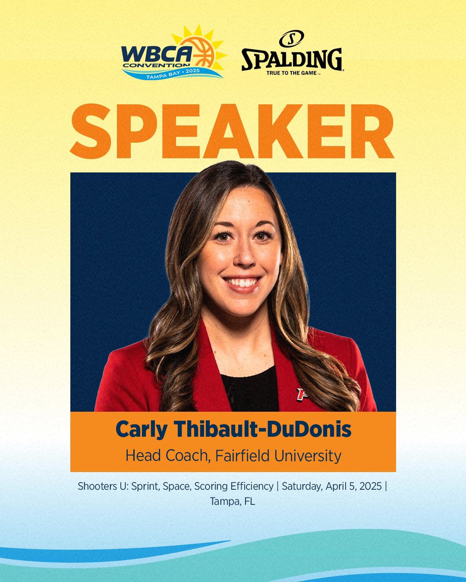 WBCA1981's tweet image. Want to build elite shooters? Join @CTbow of @StagsWBball for Shooters U: Sprint, Space, Scoring Efficiency, sponsored by @Spalding. 

Learn how to develop efficient scorers with smart movement, spacing, and shot selection at #WBCA2025

#WBCAConvention