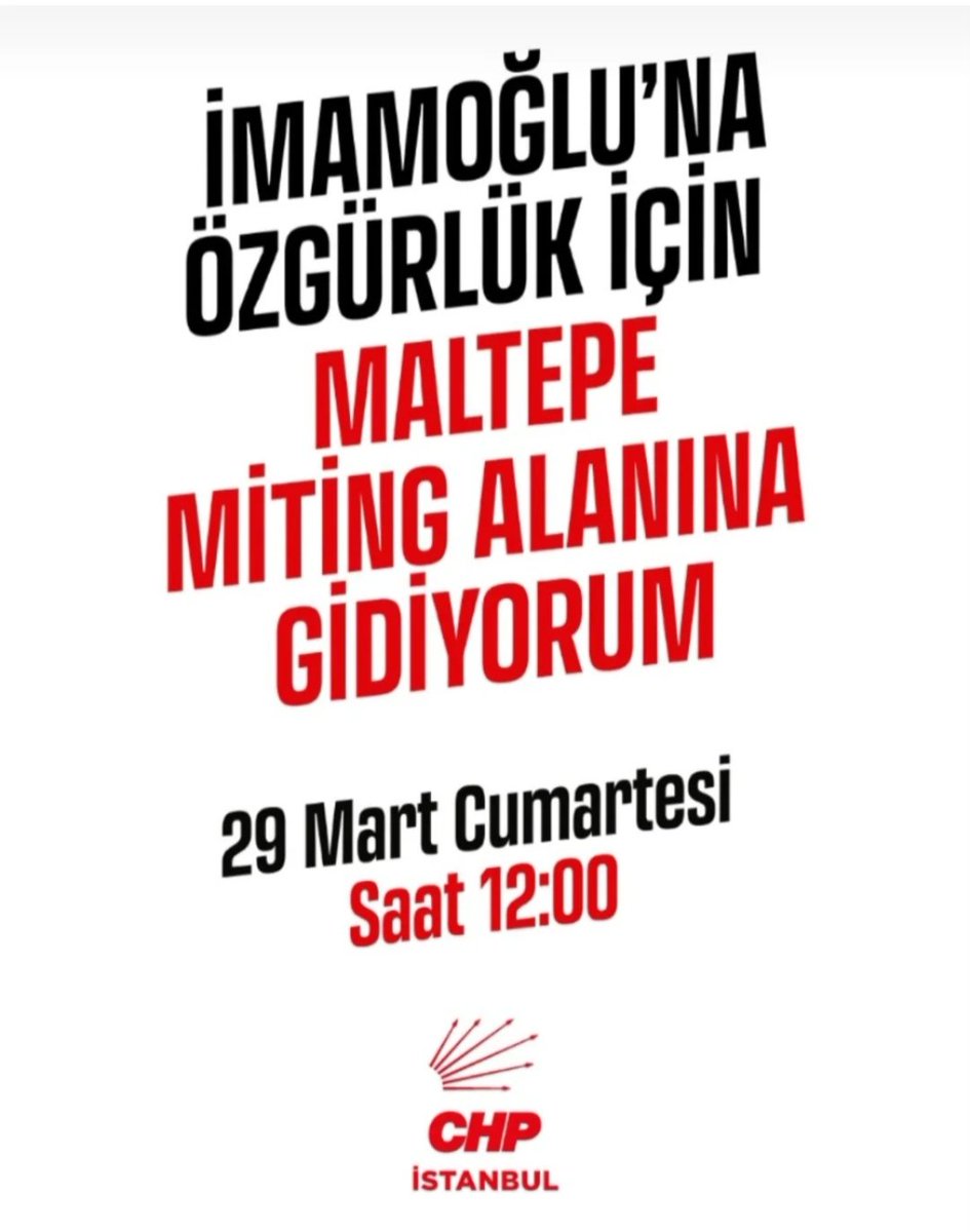 Ülkemin, halkımın mutlu geleceği için ben de yarın Maltepe'deyim. Cumhuriyetine sahip çıkan tüm onurlu yurttaşlara selam olsun. 👏👏✌️🇹🇷