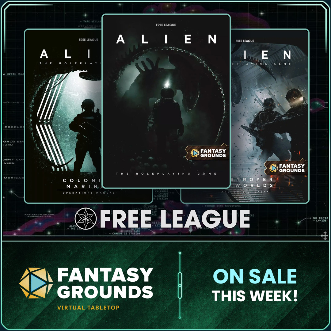Fantasy Grounds VTT (@fantasygrounds2) on Twitter photo 👽 Survive the Unknown!
Get select Alien RPG titles from <a href="/FreeLeaguePub/">Free League Publishing</a> on Fantasy Grounds VTT!
Face the horror—before it finds you!🔥 👽 Survive the Unknown!
Get select Alien RPG titles from <a href="/FreeLeaguePub/">Free League Publishing</a> on Fantasy Grounds VTT!
Face the horror—before it finds you!🔥