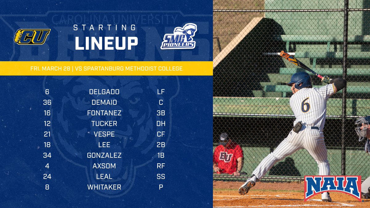 GAMEDAY AT MANDO!!! The Bruins take on Spartanburg Methodist College in a single 9 inning game with a start time at 4pm. Come out to support the Bruins or tune in to the livestream on CUBruins.com. #Play4Oak #GoBruins