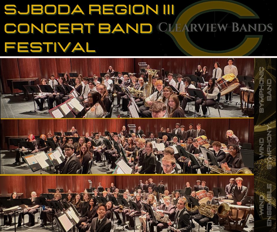 Clearview Regional School District (@clearview_nj) on Twitter photo The Wind Ensemble earned top marks at the South Jersey Concert Band Festival, receiving 1st Place overall in the region and receiving additional awards for outstanding sections. As a result, the Wind Ensemble was invited to participate in the New Jersey State Band Gala at TCNJ. The Wind Ensemble earned top marks at the South Jersey Concert Band Festival, receiving 1st Place overall in the region and receiving additional awards for outstanding sections. As a result, the Wind Ensemble was invited to participate in the New Jersey State Band Gala at TCNJ.