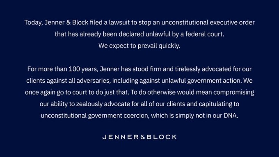 So proud to be at Jenner &amp; Block.