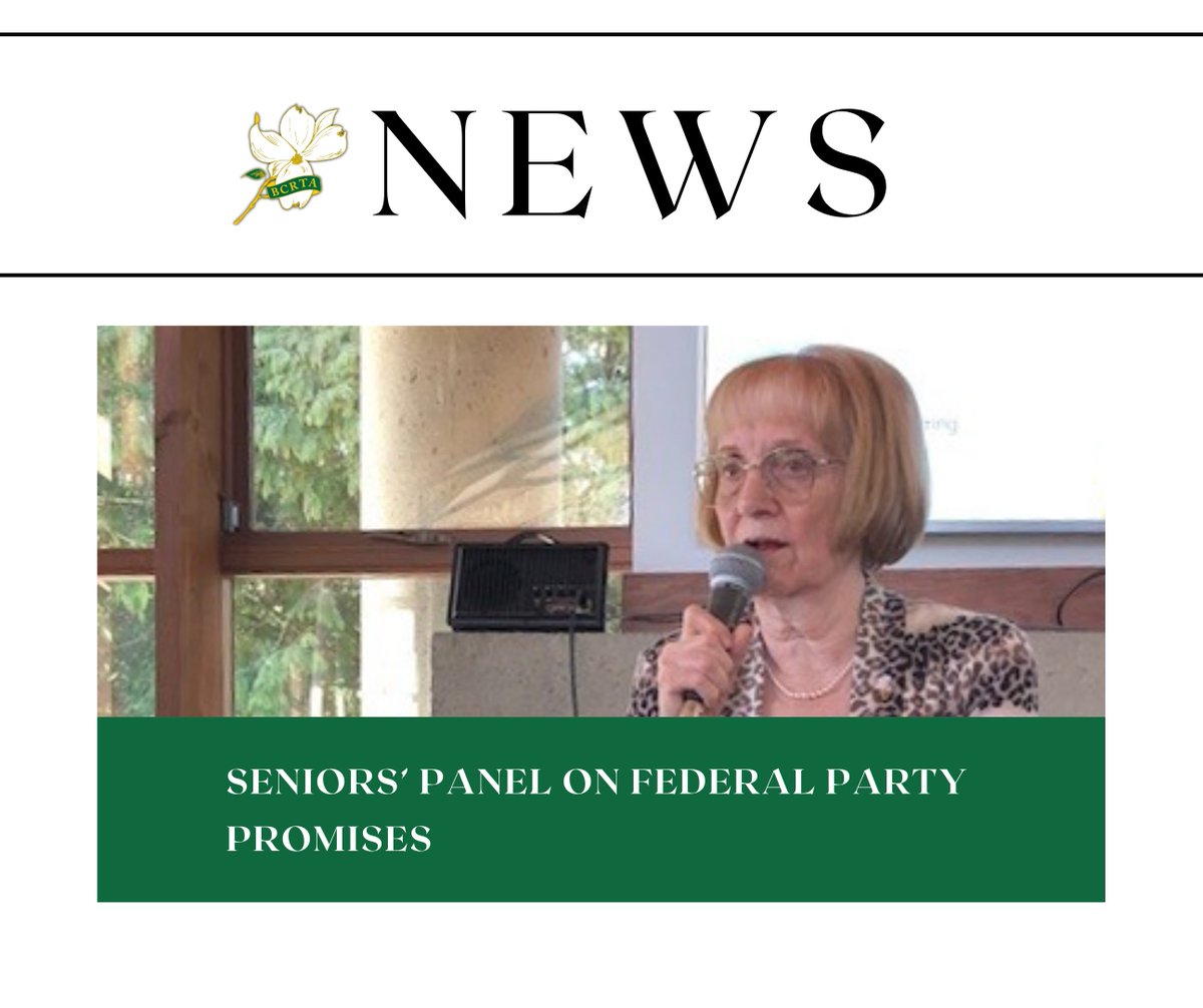 On March 27, BCRTA President Caroline Malm was a panelist on CBC Radio’s The Early Edition with Stephen Quinn, discussing seniors issues in the 2025 Federal Election. Listen the episode here: bcrta.ca/seniors-panel-…
#election2025 #BCRTA #seniors