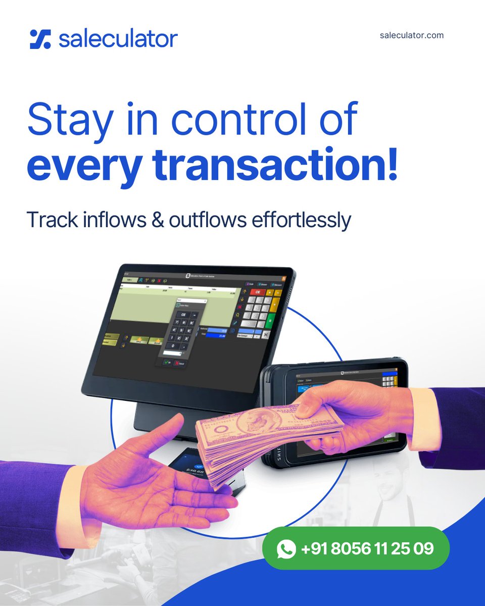 Saleculator's tweet image. Track your finances with ease! #Saleculator helps you monitor every transaction, reducing errors and boosting operational efficiency. Stay ahead with seamless order management and improved cash flow tracking.

#possoftware #transactioncontrol