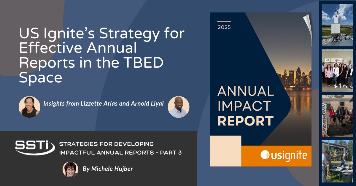 US_Ignite's tweet photo. We're honored to be featured by @SSTI  in their latest piece on strategies for developing impactful annual reports! Check out the insights provided by our comms manager, Lizzette Arias, and program manager, Arnold Liyai here: https://t.co/mDbNRfCGXV https://t.co/GGtK36luXq