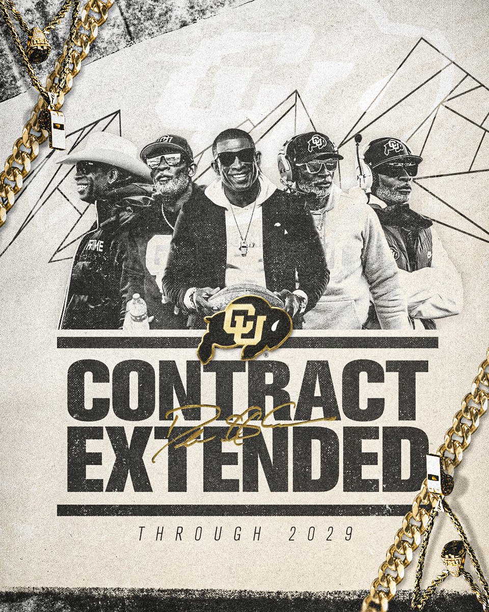 CUBuffs's tweet image. Coach Prime extended through 2029 🦬

Details » buffs.me/4j2eaws

#GoBuffs | @CUBuffsFootball