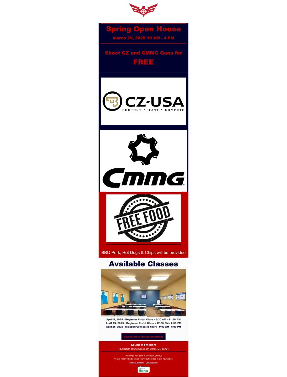 SoundFreedomGun's tweet image. Open House Event TOMORROW 3-29-25
Dealer Reps from CZ and CMMG In Store with FREE rentals of their firearms.  Free food 10-4