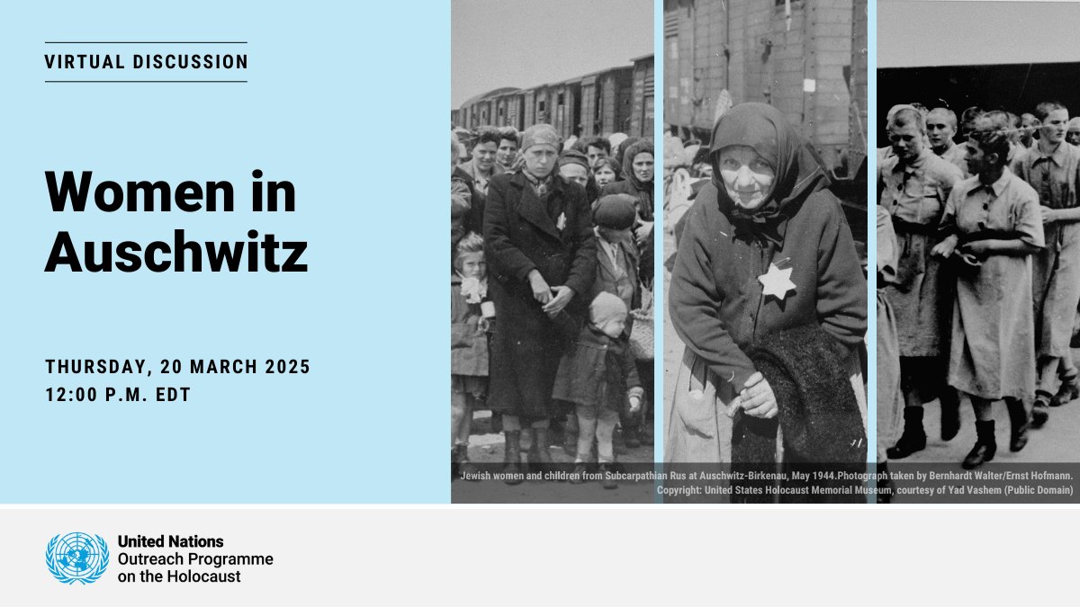 United Nations Outreach Programme on the Holocaust (@unhop) on Twitter photo Watch the recording of the virtual discussion “Women in Auschwitz” with H. E. Mr. Krysztof Szczerski, Permanent Representative of Poland to the UN, and Dr. Sarah Cushman, Director of <a href="/NorthwesternU/">Northwestern</a> Holocaust Educational Foundation.
youtu.be/SmDsMBGugWA
#HolocaustRemembrance Watch the recording of the virtual discussion “Women in Auschwitz” with H. E. Mr. Krysztof Szczerski, Permanent Representative of Poland to the UN, and Dr. Sarah Cushman, Director of <a href="/NorthwesternU/">Northwestern</a> Holocaust Educational Foundation.
youtu.be/SmDsMBGugWA
#HolocaustRemembrance