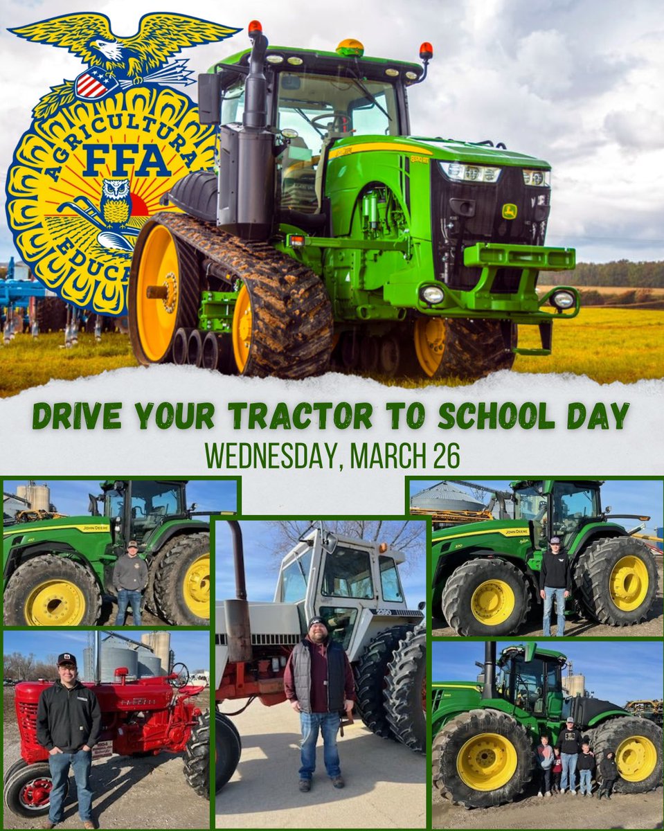 On Wednesday, March 26th, we had our annual Drive Your Tractor to School Day! This year, we had 5 participants and 11 volunteers. The Agricultural Advocacy Committee made breakfast for our drivers! Thank you to everyone who participated and supported!