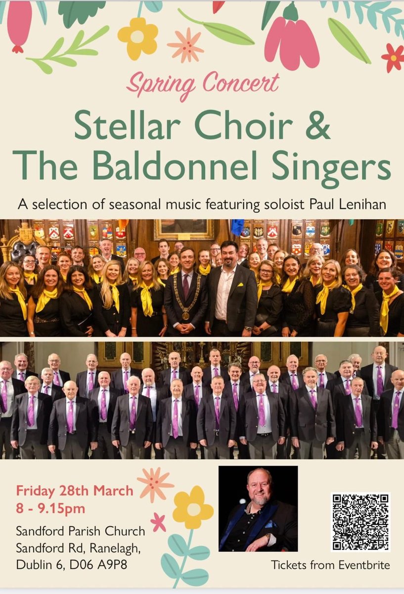 Seasonal choral 🎼🎹🎤 in <a href="/Ranelagh/">Ranelagh</a> tonight.
A few 🎫🎫 still available – on the 🚪 #DublinInSpringtime 🌞🌞<a href="/RanelaghArts/">Ranelagh Arts</a>