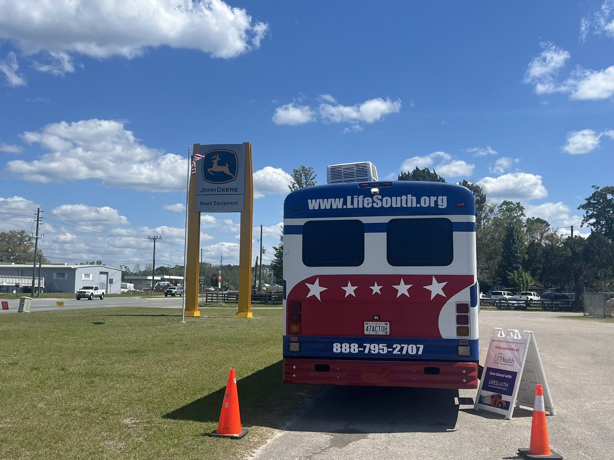 Join us in making a difference! Beard Equipment is hosting a blood drive with LifeSouth at our Lake City location until 5 pm today. Stop by, donate and help save lives! 

Beard Equipment Company
2578 SE Baya Dr. 
Lake City, FL
