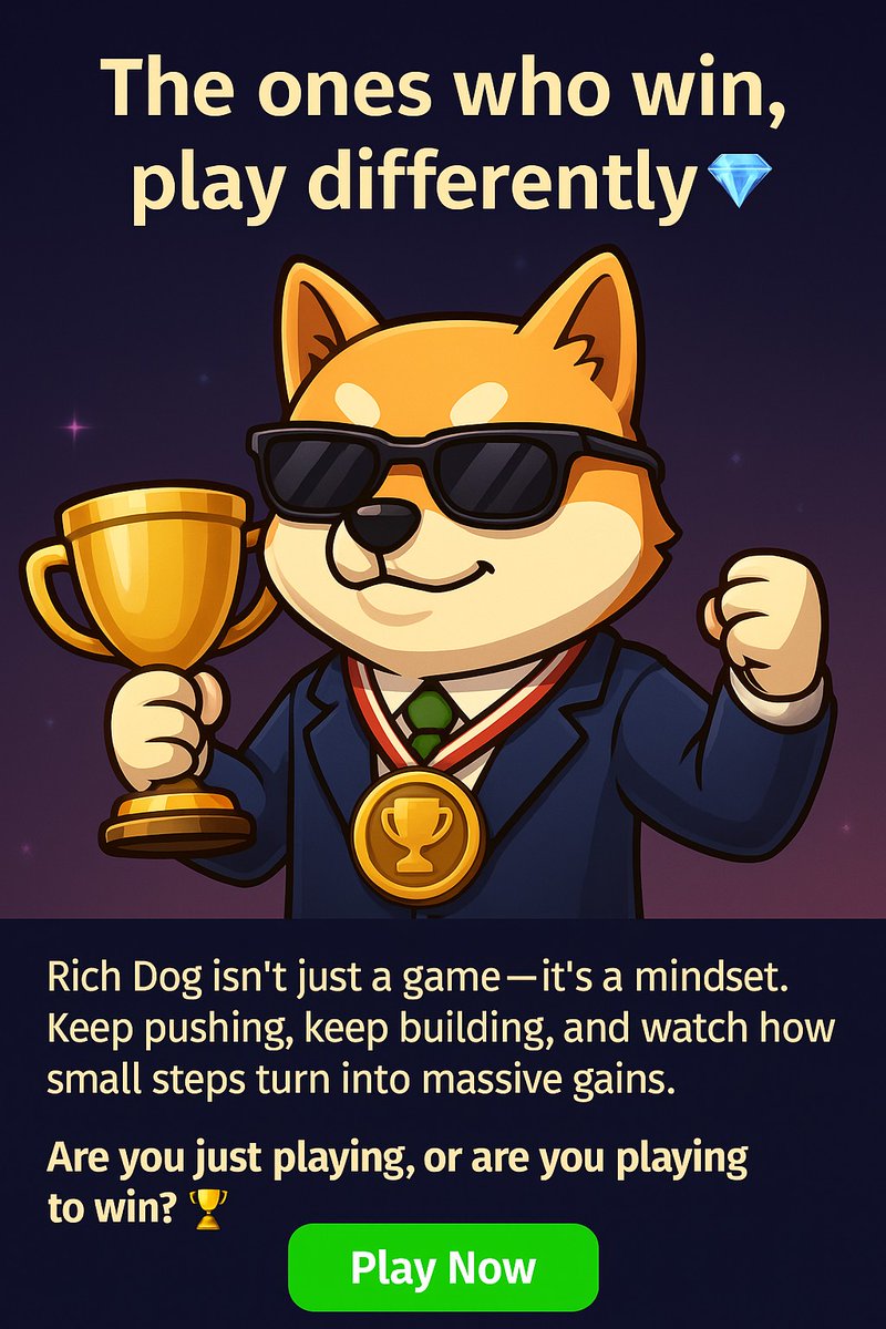 The Ones Who Win, Play Differently. 💎🔥

Some chase luck, others create it. The smartest players know that every move counts, every upgrade matters, and every second shapes their future riches. 🚀

Rich Dog isn’t just a game—it’s a mindset. Keep pushing, keep building, and watch