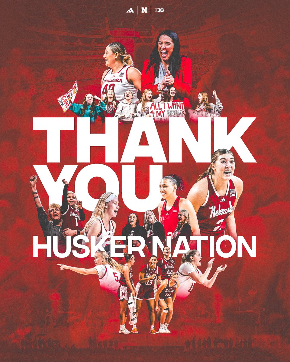 A resilient group that always knew how to respond.

The best is yet to come.❤️

Husker Nation, thank you for another great season with the best fan base in the country.  #GBR
