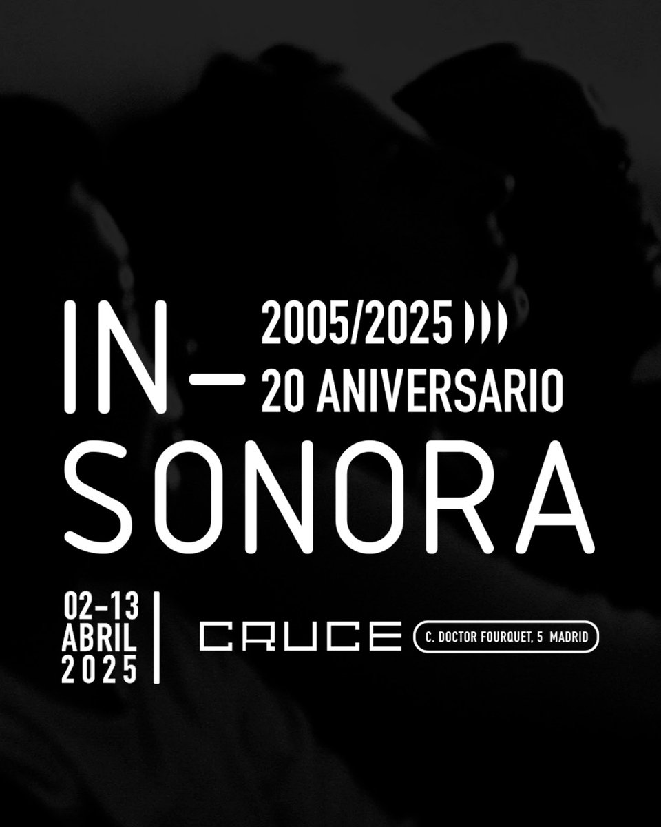 Cumplimos 20 años y lo queremos celebrar con todxs!! Os esperamos el 2 de abril en Cruce (Doctor Fourquet, 5) donde compartiremos eventos y horas de escucha hasta el 13 de abril.
Programa: in-sonora.org
#INSONORA2005_2025 #INSONORA20Aniversario