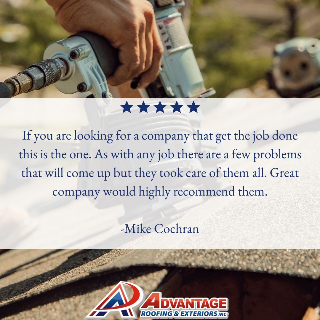 AdvantageRoof's tweet photo. We are dedicated to delivering service of the highest caliber.

Thank you Mike for choosing us to protect your home!
---
#AdvantageRoofingandExteriors #ExteriorHomeImprovement #southwestmichigan #roofrepair #customerservice #review #thankyou https://t.co/z862cA8KJl