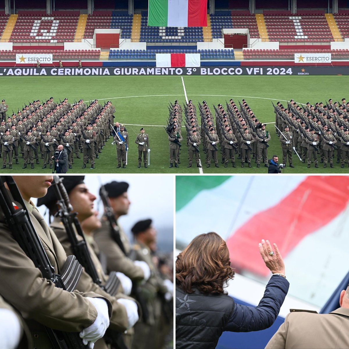 isabellarauti's tweet image. 🇮🇹 #LAquila Stadio Gran Sasso giuramento dei Volontari in Ferma Iniziale #VFI del #235RAVPiceno. Oltre 500 giovani che hanno scelto di mettere la Patria al di sopra di tutto.

🗣️ “Lo giuro!”: significa entrare nella famiglia della Difesa; assumersi un impegno totalizzante;