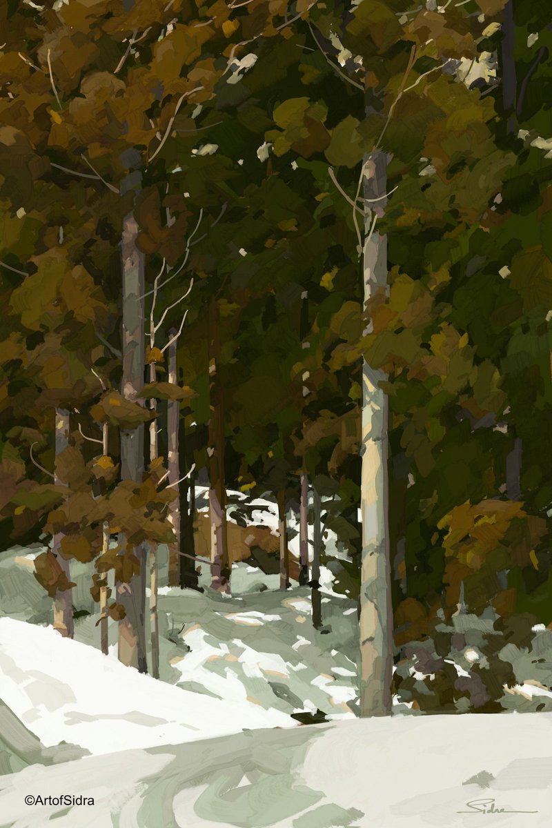 Artofsidra's tweet image. ❄

#Landscape #Procreate #Winter #background #illustration