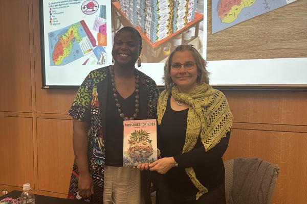 The Department of French and Italian was pleased to host French cartoonist Jessica Oublié on Thursday, March 27 for a review and discussion of her new book Toxic Tropics. The experience was a wonderful representation of how rich French and Francophone culture is for students!