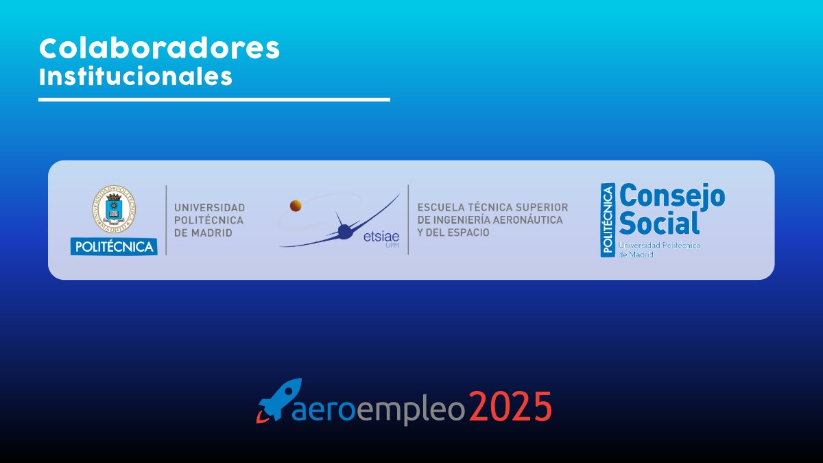 Aeroempleo (@aero_empleo) on Twitter photo El proyecto, organizado por estudiantes para estudiantes, no sería nada sin el apoyo y respaldo de la escuela <a href="/aeroespacialUPM/">ETSIAE - UPM</a>, la universidad <a href="/La_UPM/">Universidad Politécnica de Madrid</a> y el Consejo Social <a href="/CSocialUPM/">Consejo Social UPM</a>. El proyecto, organizado por estudiantes para estudiantes, no sería nada sin el apoyo y respaldo de la escuela <a href="/aeroespacialUPM/">ETSIAE - UPM</a>, la universidad <a href="/La_UPM/">Universidad Politécnica de Madrid</a> y el Consejo Social <a href="/CSocialUPM/">Consejo Social UPM</a>.