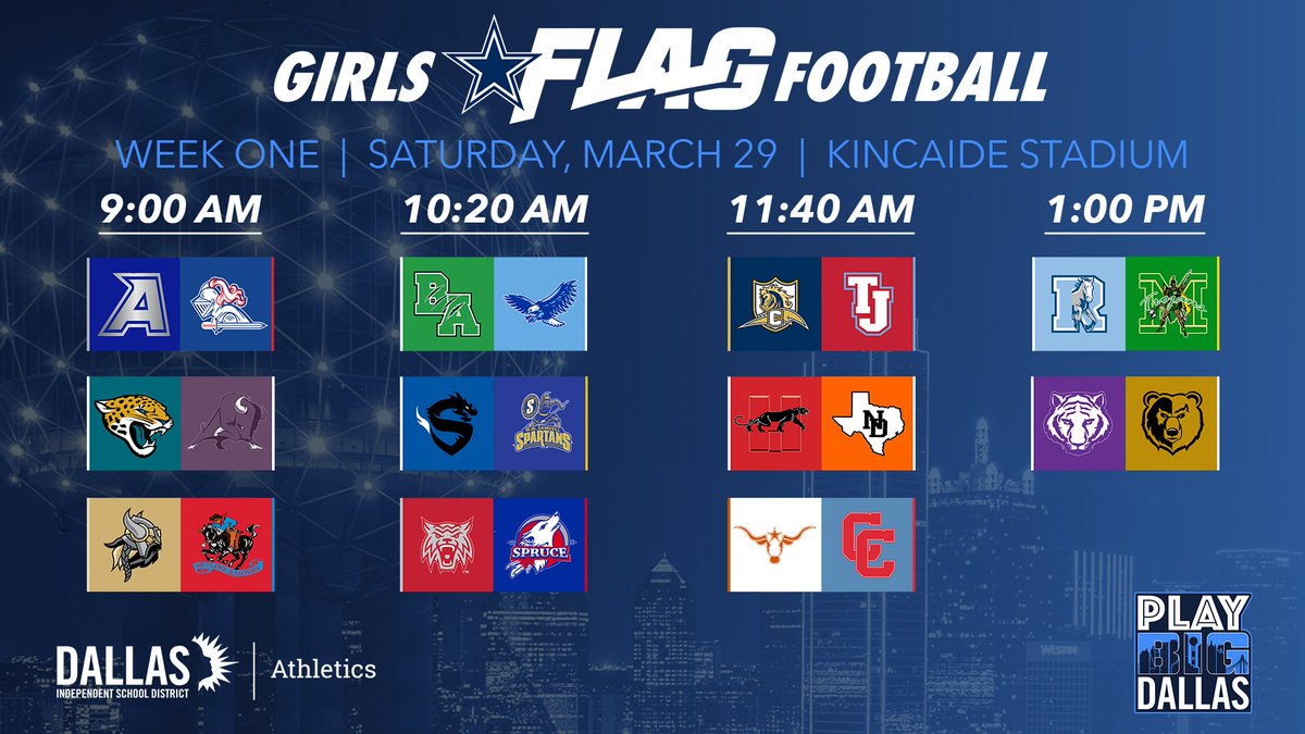 Don't miss the #PlayBIGDallas Jamboree Saturday at Kincaide Stadium to kick off the Girls' Flag Football season.
