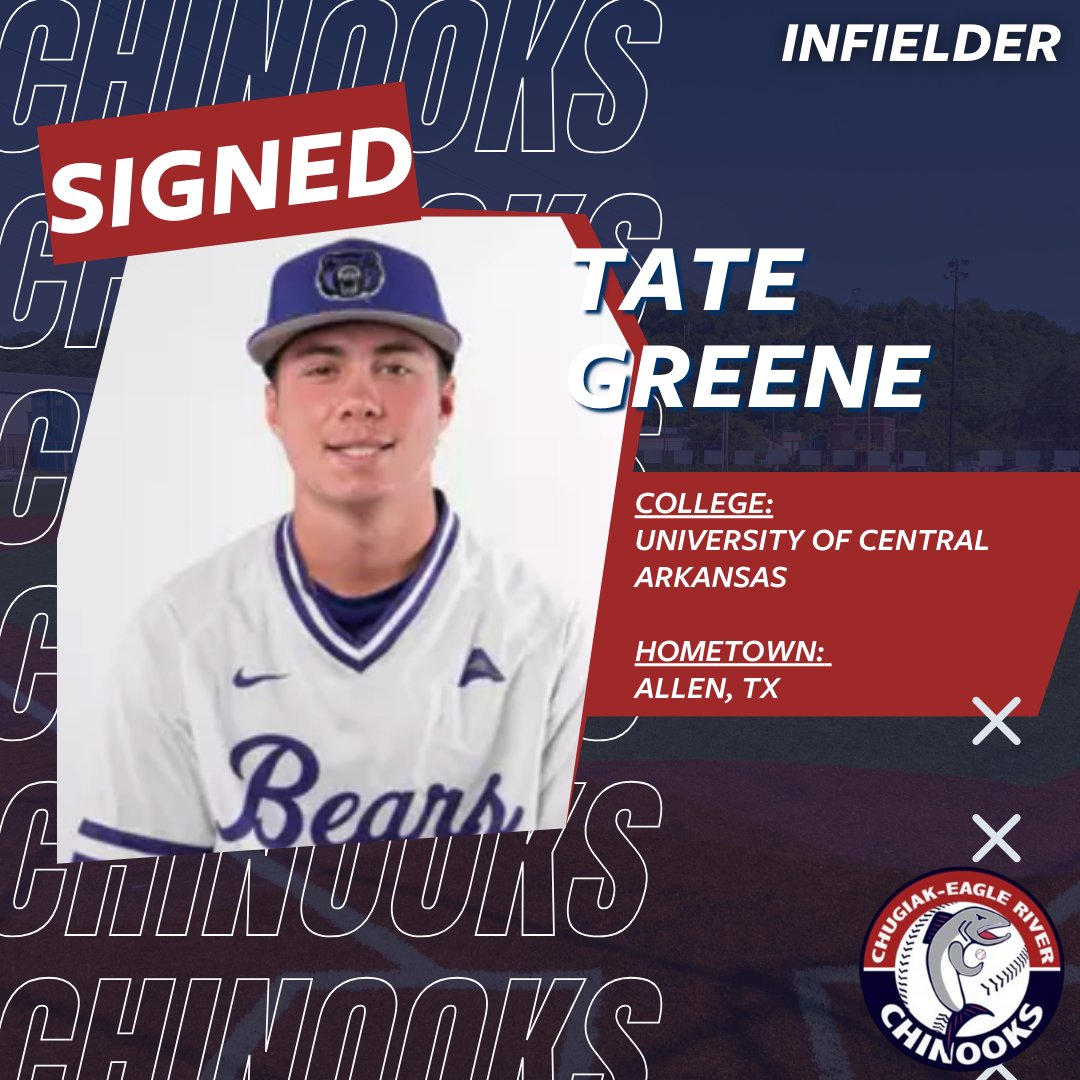 SIGNED

Tate Greene has signed to play with the Chinooks this Summer 2025. Greene will be an infielder and comes from the University of Central Arkansas.

#ChinooksBaseball #BaseballSigning #Signing #Nooks #NooksNation #RollNooks #FishOn #Baseball