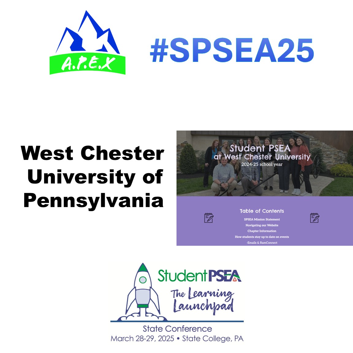 West Chester University of Pennsylvania #SPSEA25  APEX submission
sites.google.com/wcupa.edu/spse…