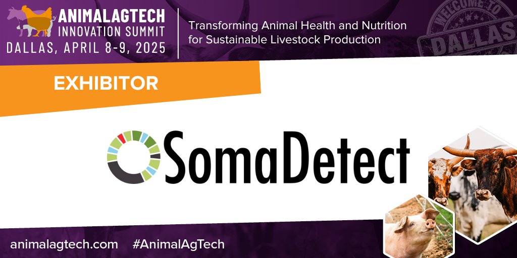🚨 The Countdown is On! 🚨

In just 10 days, SomaDetect will be exhibiting in Dallas at the Animal AgTech Innovation Summit alongside the biggest names in livestock production, driving innovation in animal agriculture. 

Join us as we share insights on how our cutting-edge