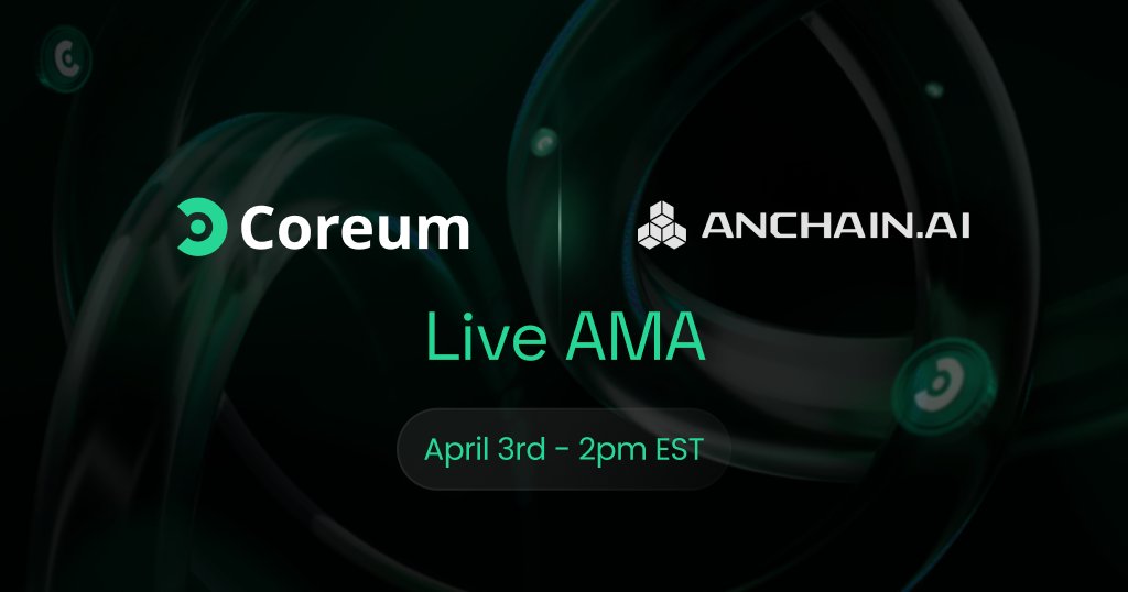 Coreum (@coreumofficial) on Twitter photo What if blockchain explorers included a risk scoring system?
With thousands of wallets active daily, AI driven risk scores offer new tools for threat detection.
Join a live AMA with <a href="/AnChainAI/">AnChain.AI</a> to dive deeper!
Set your reminder: x.com/i/spaces/1lDxL… What if blockchain explorers included a risk scoring system?
With thousands of wallets active daily, AI driven risk scores offer new tools for threat detection.
Join a live AMA with <a href="/AnChainAI/">AnChain.AI</a> to dive deeper!
Set your reminder: x.com/i/spaces/1lDxL…