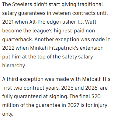 Steelersdepot's tweet image. Former NFL agent Joel Corry on the significance related to the DK Metcalf and full guarantees past the first year. #Steelers #NFL cbssports.com/nfl/news/agent…