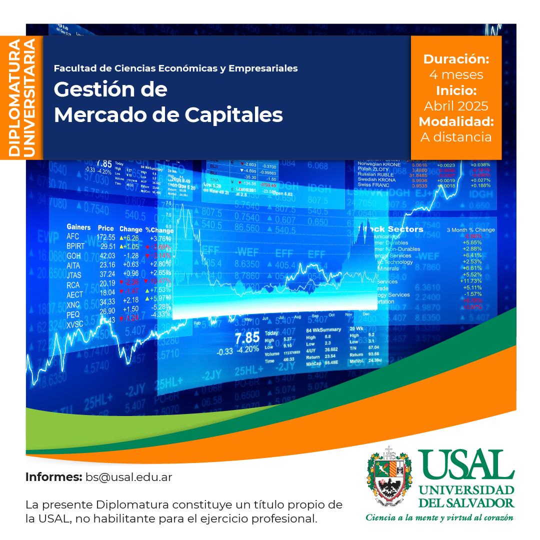 fceye_usal's tweet image. Diplomatura Universitaria en Gestión de Mercado de Capitales
bs@usal.edu.ar

#mercadodecapitales #economiareal #economiafinanciera #nversión #financiamiento #usal #trading