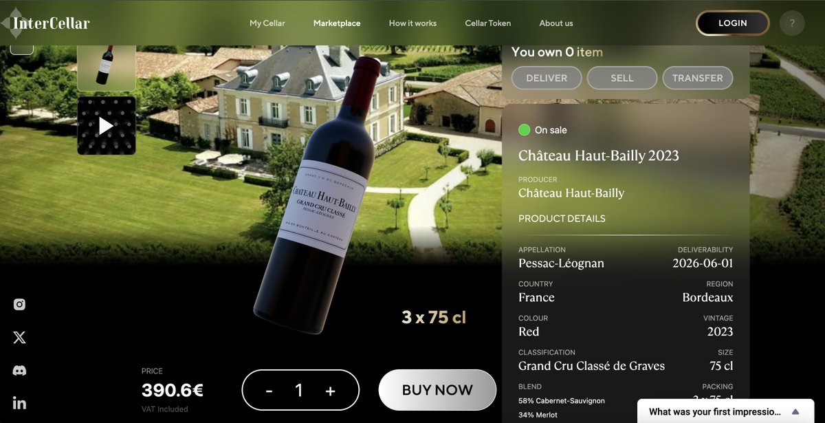 Château Haut-Bailly 2023 now available on <a href="/InterCellar_/">InterCellar</a> ! 🍷

History of Château Haut-Bailly Nestled in the heart of the Graves region, Château Haut-Bailly boasts a storied past dating back to the 17th century. 🍇

The château's vineyards, renowned for their ancient vines, have