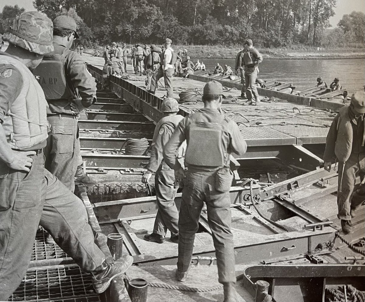 56 years ago I was a 2nd Lieutenant stationed in Germany as the Company Commander of Delta Company, 547th Engineer Battalion.  
Our specialty was building floating bridges across the Rhine River. To maintain our proficiency we would regularly practice crossing the Rhine.