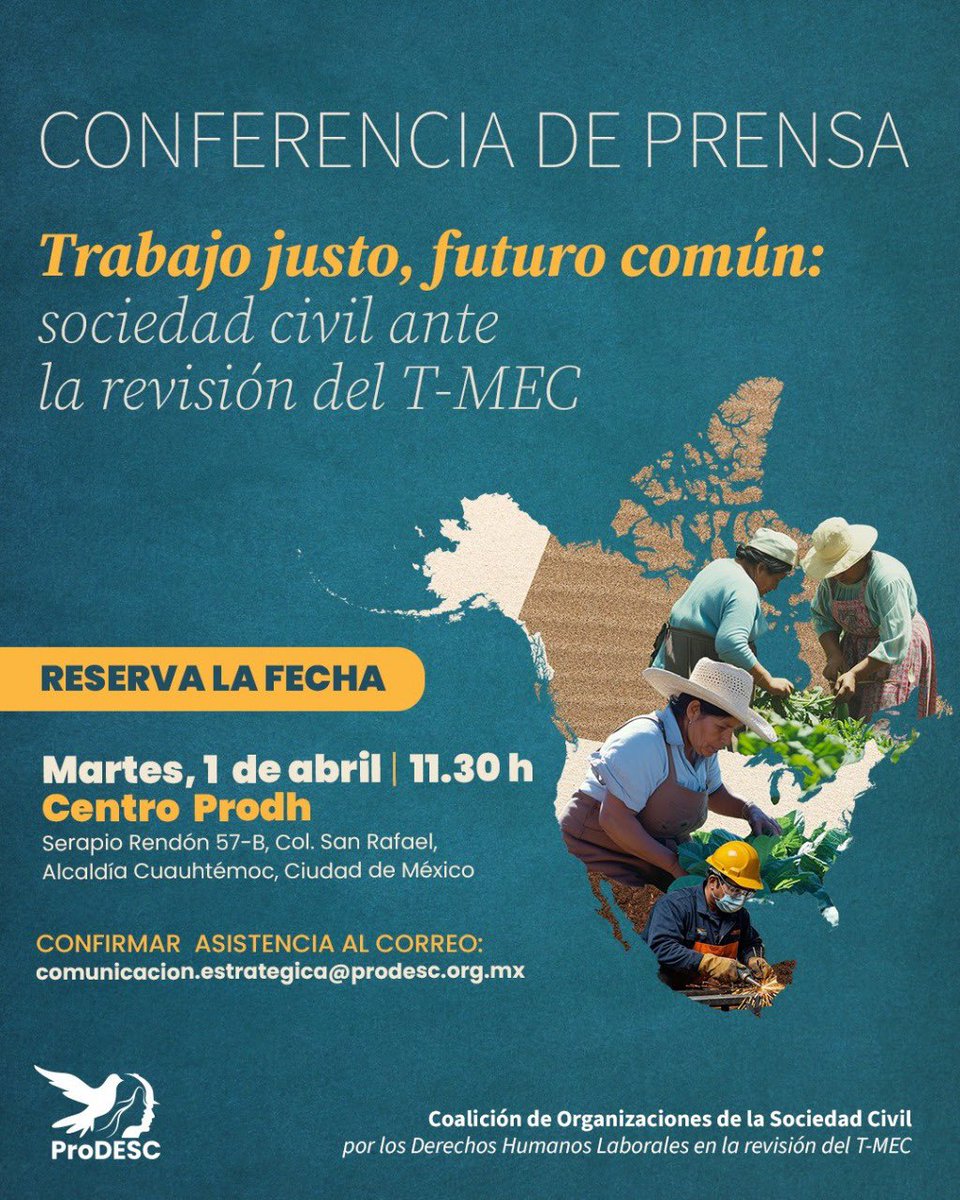 ASPA de México, participa de forma activa en la conferencia de prensa, Trabajo justo,  futuro común, buscando siempre la mejora laboral del país.