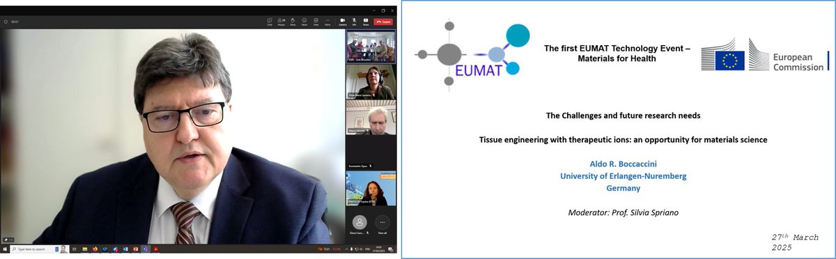 Biomaterials_Erlangen (@boccaccini_lab) on Twitter photo Many thanks Prof. Silvia Spriano for chairing yesterday the 1st EUMAT🇪🇺Technology Event – Materials for Health in Brussels and online. It was great to present our ideas and results on ion releasing bioactive materials for tissue engineering applications. <a href="/Boccaccini_Lab/">Biomaterials_Erlangen</a> #FAU Many thanks Prof. Silvia Spriano for chairing yesterday the 1st EUMAT🇪🇺Technology Event – Materials for Health in Brussels and online. It was great to present our ideas and results on ion releasing bioactive materials for tissue engineering applications. <a href="/Boccaccini_Lab/">Biomaterials_Erlangen</a> #FAU