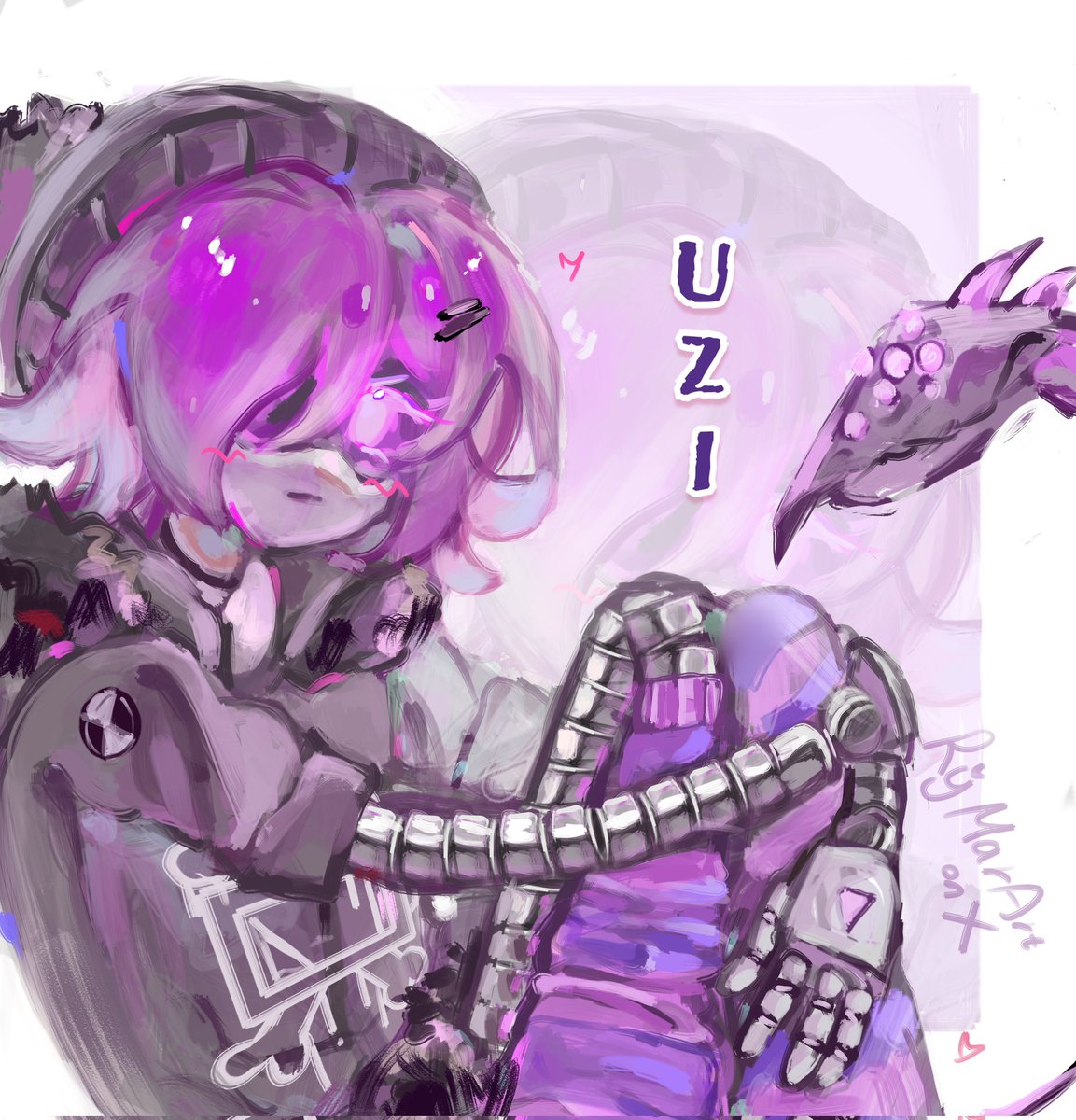 Angry emo robo-girl #murderdrones #art #UziDoorman #uzi
