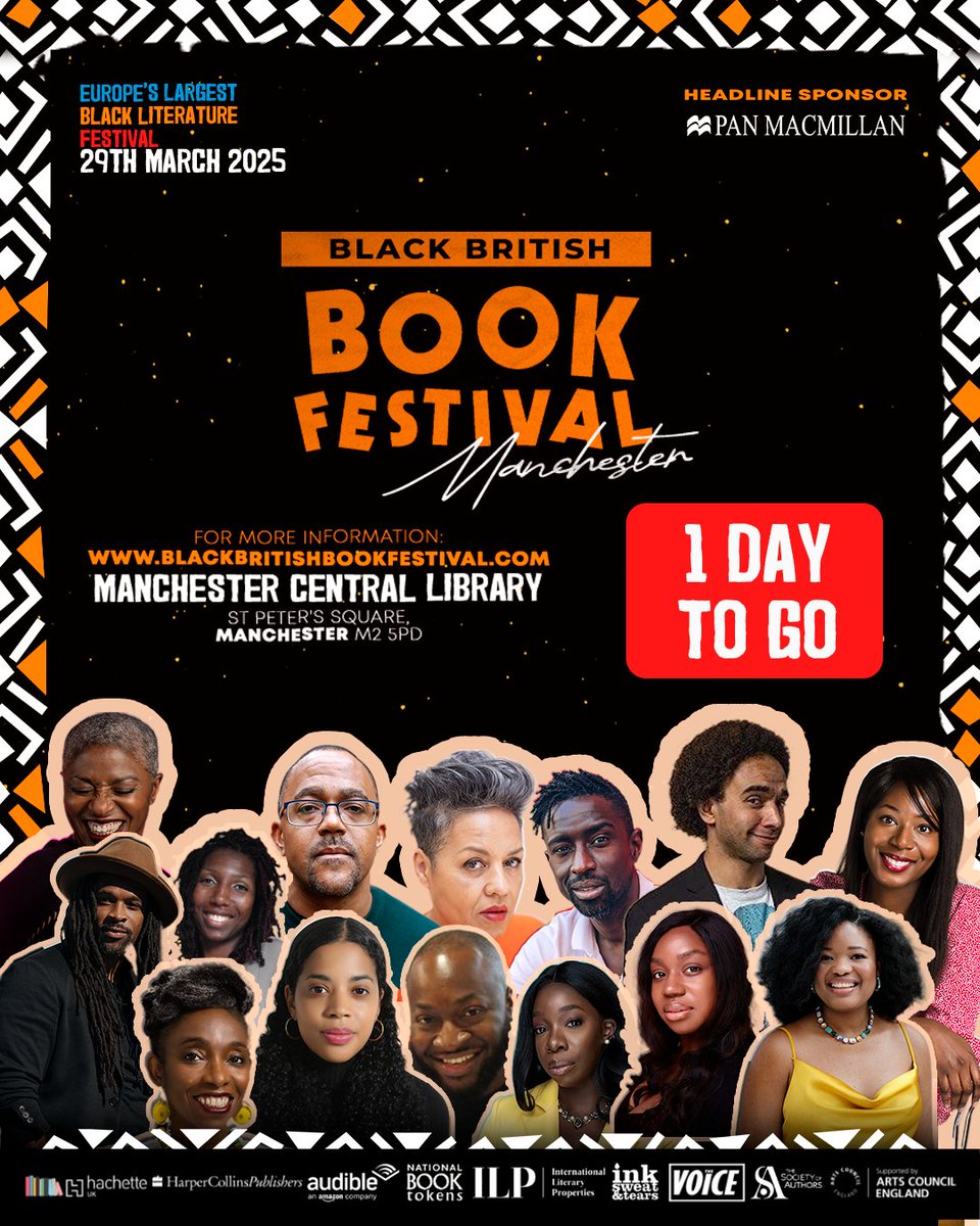 Black British Book Festival (@bbbookfestival) on Twitter photo IT'S TOMORROW! 🚀📚🔥
The stage is set! Manchester is up for the biggest celebration of Black books in Europe! 🎉
A day of networking, storytelling and intriguing conversations! 🖤
📍 <a href="/MancLibraries/">Manchester Libraries</a> – See you there!
#BBBFManchester #BlackBritishBookFestival IT'S TOMORROW! 🚀📚🔥
The stage is set! Manchester is up for the biggest celebration of Black books in Europe! 🎉
A day of networking, storytelling and intriguing conversations! 🖤
📍 <a href="/MancLibraries/">Manchester Libraries</a> – See you there!
#BBBFManchester #BlackBritishBookFestival