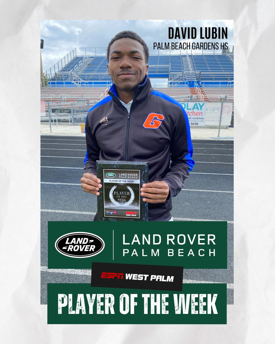 ESPN Top 63 (@espntop63) on Twitter photo WATCH:
Our <a href="/LRPalmBeach/">Land Rover Palm Beach</a> Player of the Week is triple jump record-holder for Palm Beach Gardens HS <a href="/DLub06/">David Lubin</a>!!
Full Story: youtu.be/oknwZDqBK3o WATCH:
Our <a href="/LRPalmBeach/">Land Rover Palm Beach</a> Player of the Week is triple jump record-holder for Palm Beach Gardens HS <a href="/DLub06/">David Lubin</a>!!
Full Story: youtu.be/oknwZDqBK3o