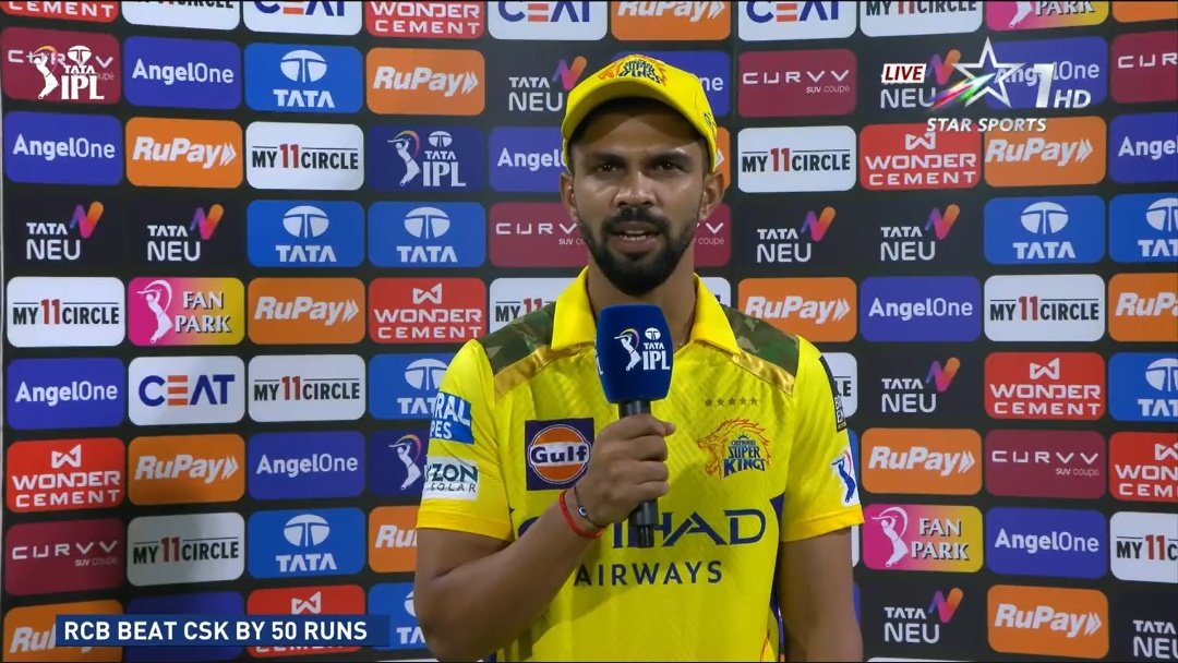 mufaddal_vohra's tweet image. Ruturaj Gaikwad said, &quot;still happy that we didn&apos;t lose by a big margin and at the end it was just 50 runs&quot;.
