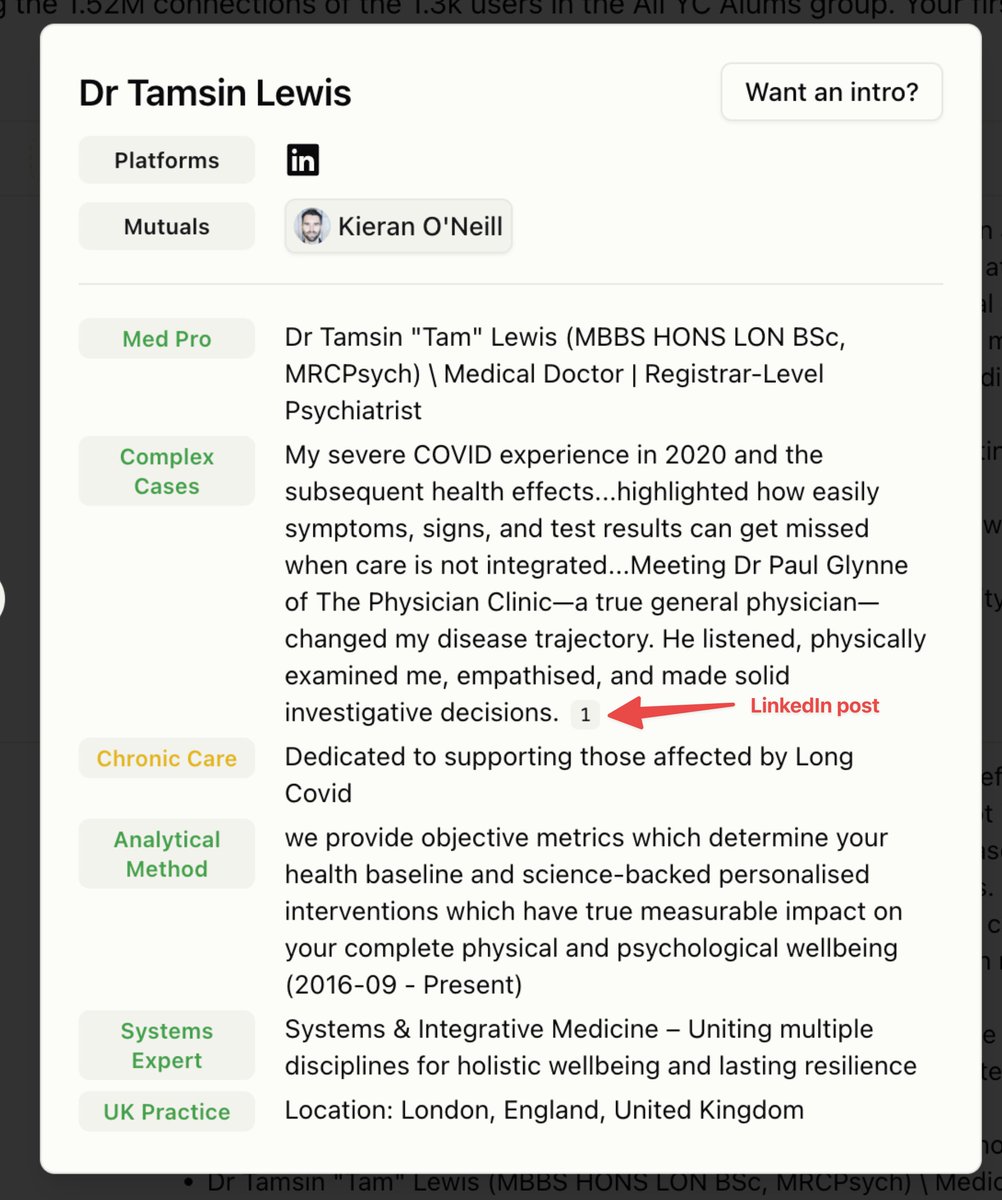 Friend of a friend was looking for help with long covid yesterday and we found a list of really amazing leads for him. 🍀

It’s made possible in part by what we are announcing today: We are now indexing public LinkedIn posts!