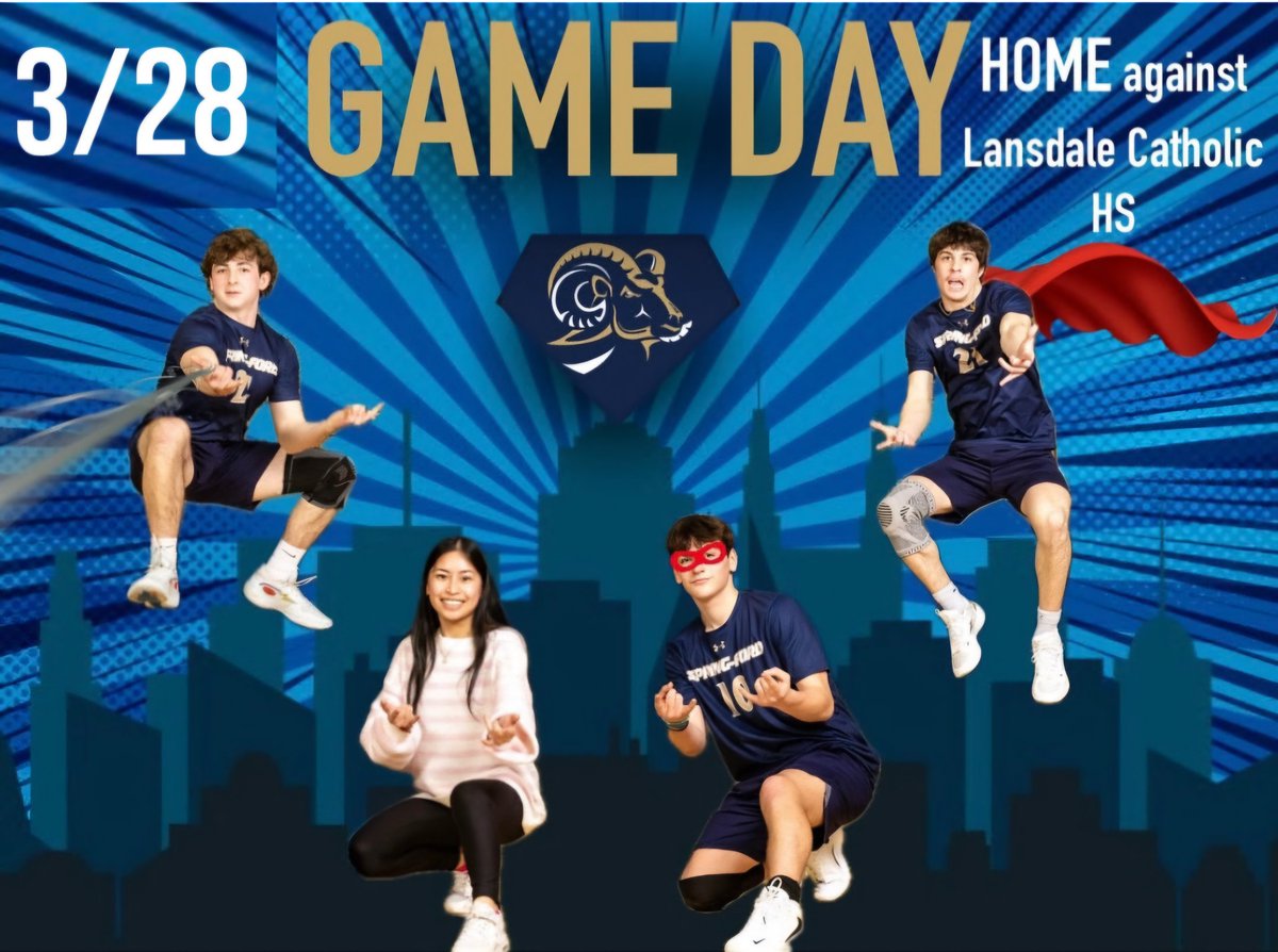 It's Game Day for Spring-Ford Boys Volleyball ! Come see JV at 3:45 and Varsity at 5:00 HOME vs. Lansdale Catholic.