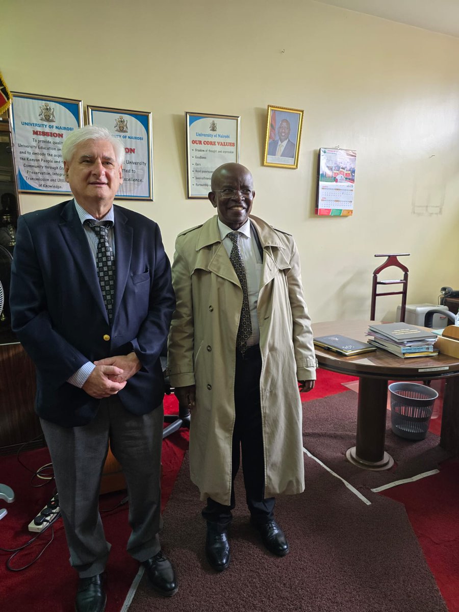 Honored to host H.E. Luis Alejandro Levit, Ambassador of Argentina to Kenya. Exciting discussions on strengthening ties, including the establishment of a Centre for the Study of Latin America. Looking forward to great collaborations! 🌍🤝 

#KenyaArgentina #Diplomacy