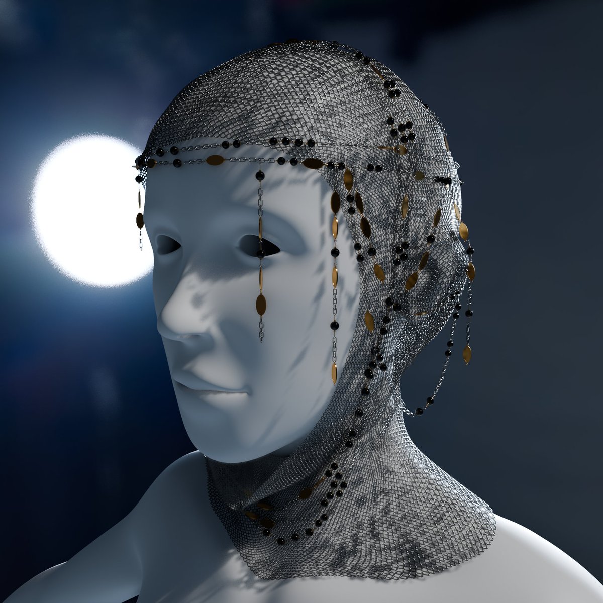 meltbrainz's tweet photo. Small Viz test for a chain coif with braids that I'll craft irl for a friend, made possible thanks to @higgsasxyz amazing tessellation node group!
#b3d #geometrynodes #blender #armor https://t.co/A37yZ7RuhQ