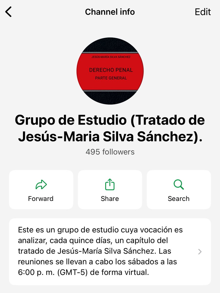 Así es, hermanito. Lo que empezó como una conversación casual entre unos pocos amigos, mira en lo que ha terminado: hasta el momento, hay 495 personas involucradas en el grupo de estudios sobre el nuevo Manual del profesor Silva Sánchez.