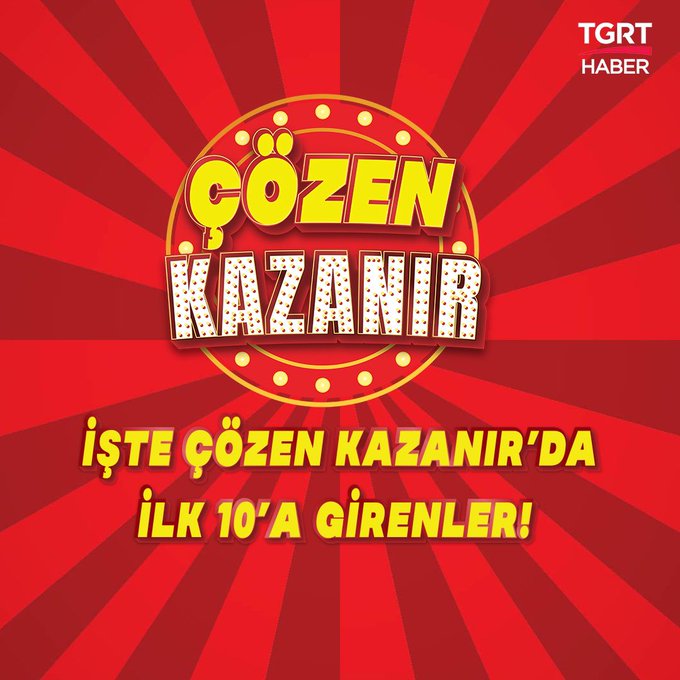 Çözen Kazanır'da ilk 10'a giren isimler belli oldu. Sıralamayı öğrenmek için bağlantı linkine tıklayınız👇 

shorturl.at/FJ0gE