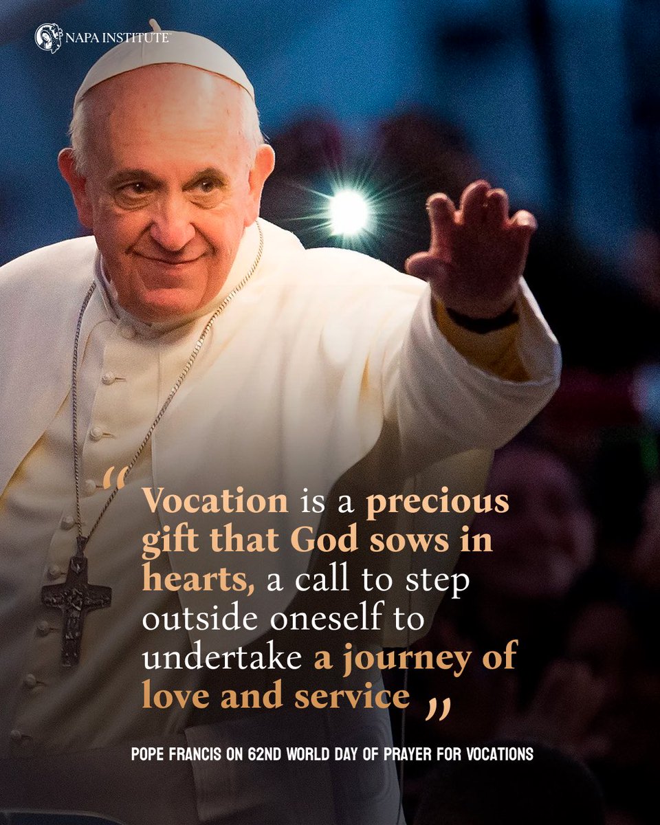 NapaInstitute's tweet image. Your vocation is the path God designed for you. Your prosperity and purpose comes from following it.
#catholic #popefrancis #vocation