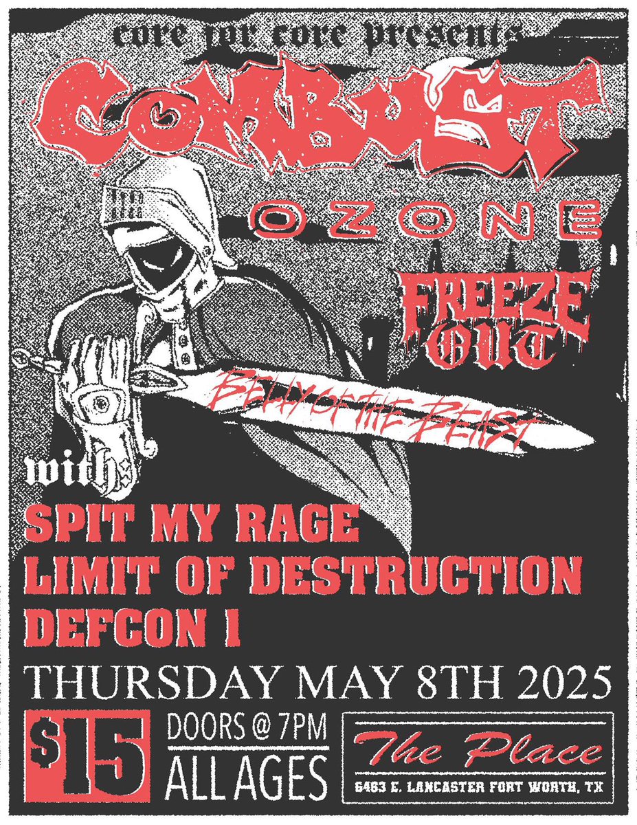CombustNyhc's tweet image. All the Texas dates with Ozone and Freeze Out in May….epic lineups. Epic bands. Epic dance floors. Listen to the Limit of Destruction demo that came out today.